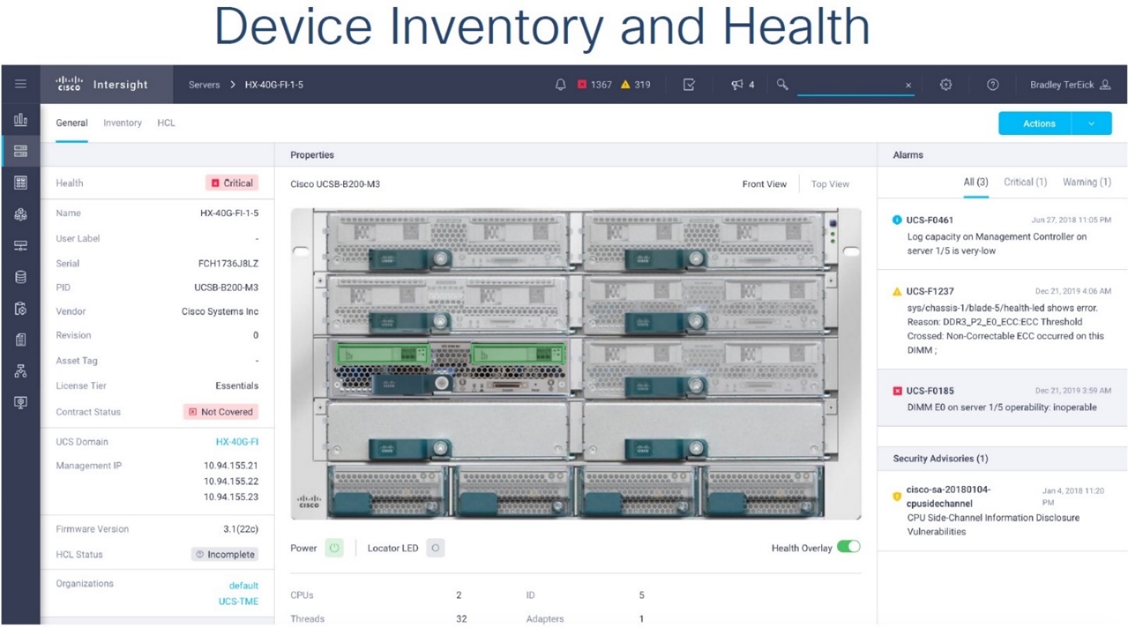 معرفی Intersight Inventory and Health معرفی Intersight Inventory and Health