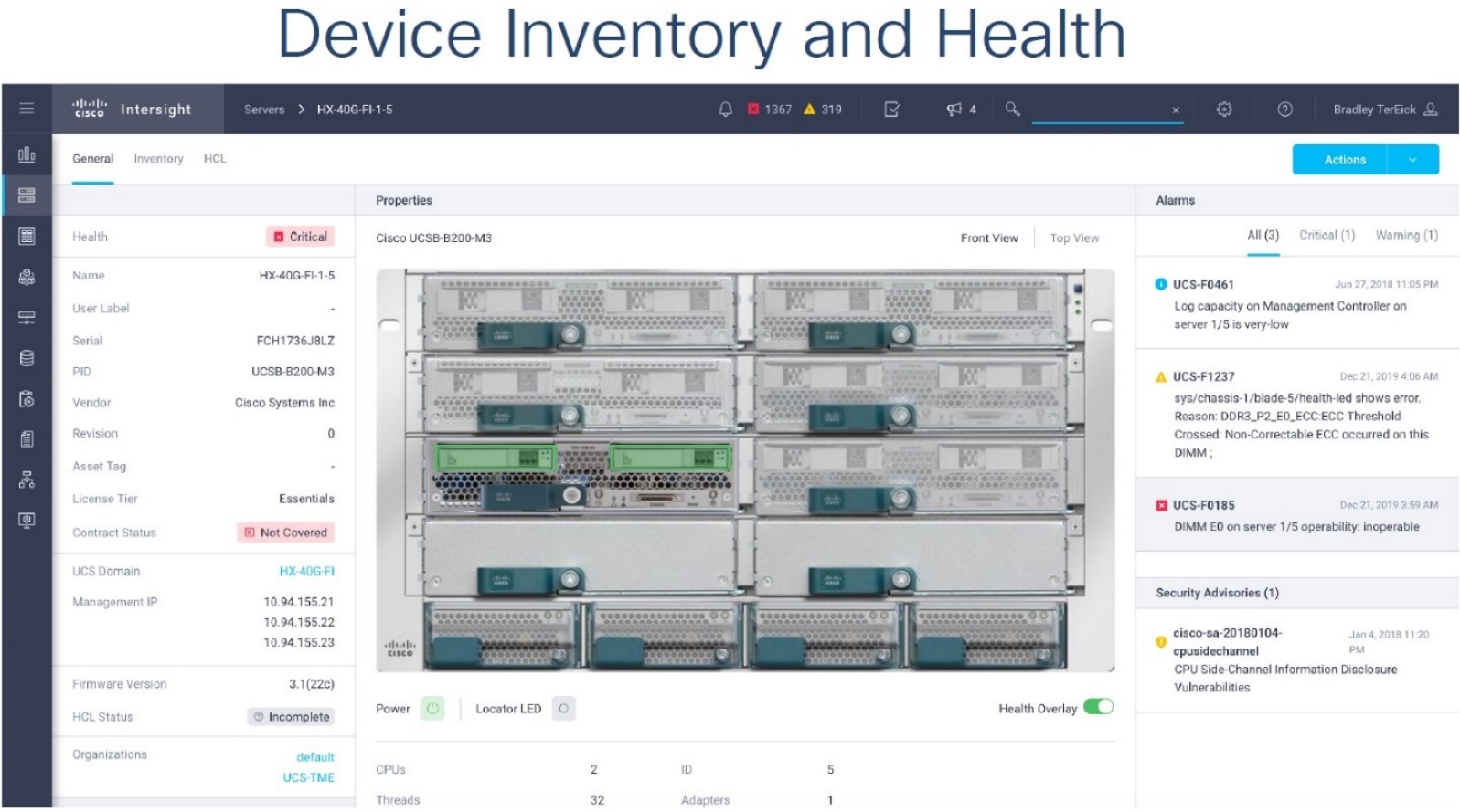 معرفی Intersight Inventory and Health