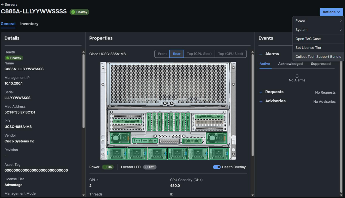مدیریت Cisco UCS C885 توسط Intersight